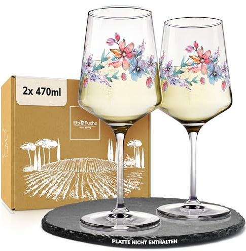 ElbFuchs® Aperitifgläser (2x470 ml) Serie Spring Harmony [GESCHENKIDEE] Spülmaschinenfest & robust, Bunte Wein- und Cocktailgläser beliebt für Spritz-Getränke, Hugo, Negroni, Limoncello, u.v.m.