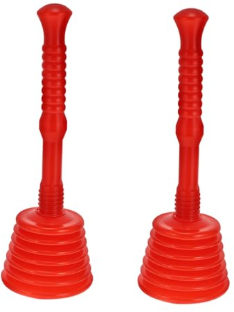 Veemoon 2 Émbolos de Goma Rojos para Inodoro Fácil Limpieza y Desatasco, Prácticos para Tuberías y Alcantarillado en Baños, Paquete de 2 Unidades