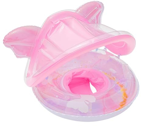 Manguitos de natación para bebé, protección solar, con protección UV, forma de mariposa, anillo de asiento para chapotear en el jardín, piscina, verano al aire libre