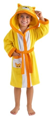 Top Towel - Accappatoio Bambino e Bambina Tigre in Cotone 100% | Spugna Morbida e Assorbente Certificata OEKO-TEX® 450 g/m² | Con Cappuccio, Tasca e Cintura – Ideale per Bagno o Piscina - 6 Anni