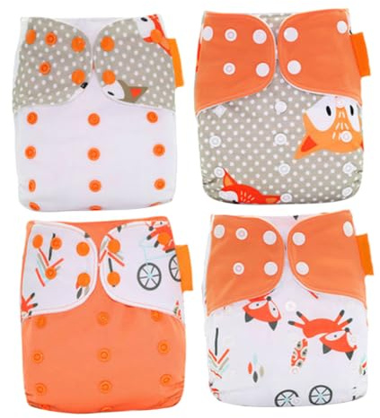 DECORNIJIA 4 Stück Wiederverwendbare Windelhose Praktische Neugeborene Unisex Stoffwindel Atmungsaktiv Hautfreundlich für Junge Mädchen und Kleinkinder Zuhause