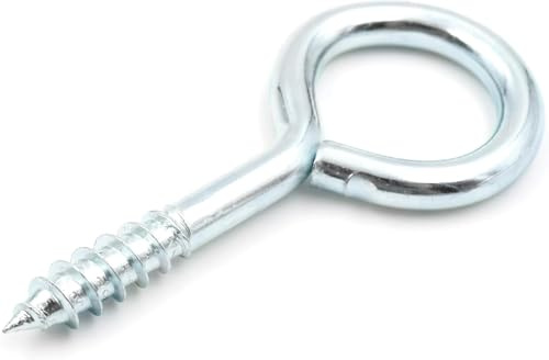 Design61 10 viti ad anello con occhiello con filettatura in legno, gancio a vite zincato per parete e soffitto, ganci per il fissaggio di corde, catene, piante lampade (19 x 4 mm, 10 pezzi)