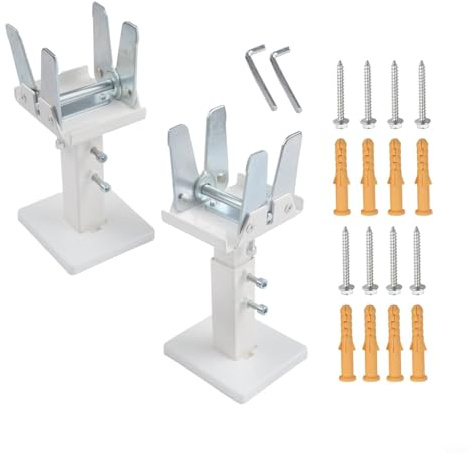 Adjustable Radiator Floor Bracket for Panel Heaters, Steel Support Feet with Expansion Anchors, 14-21 cm Height Adjustment, Includes Screws & Wrenches