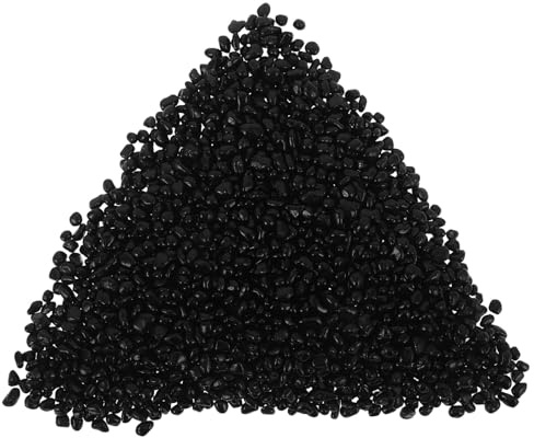 Supvox Schwarzer Aquarienkies 500g – Dekorative Polierte Kieselsteine für Aquarium Wasserspiele und Blumentopf Deko Aquariengeeignet Leicht zu Reinigen Vielseitig für Süß und Meerwasser