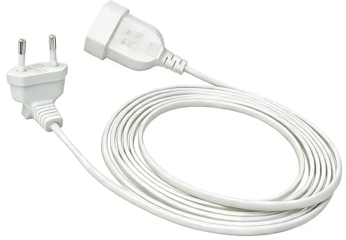 Flomiara 90 Grad Verlängerungskabel Flach, Verlängerungskabel mit Flachstecker, Verlängerungskabel Kurz Typ-C-Stecker Eurostecker auf Typ-C Euro für Bildschirm, Lampe, Haushaltsgeräte(Weiß)