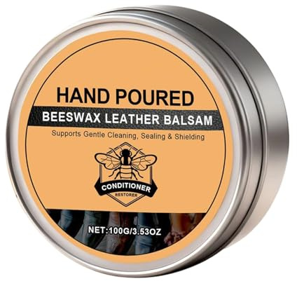 Leder-Conditioner, Bienenwachs-Leder-Polierbalsam, 8,3 x 8,3 x 3,5 cm, Schuh- und Möbelbalsam mit Balsam, Restaurator, für Stiefel, Couch, Jacke, Geldbörse