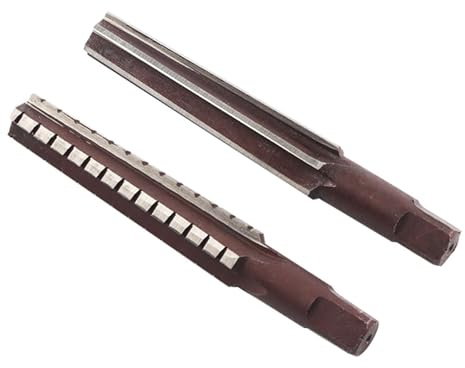 MasYosh Alesatore con Cono Morse, 2 Pezzi Alesatore Manuale con Codolo Cilindrico in Acciaio Ad Alto Tenore di Carbonio con Taglio Fine Ruvido per Foro Conico MT1 MT2 (MT2# Cerniera grossa +