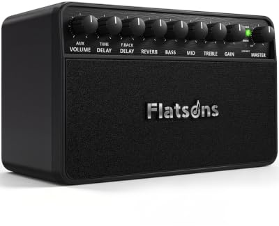 Flatsons FBA‑20 Portable Electric Guitar Amp, 20W, Clean & Drive Channels | Rechargeable Pratice Guitar Combo Amplifier,Delay Reverb EQ,OTG Recording,Wireless,Headphone Jack,AUX IN,USB-C Charging