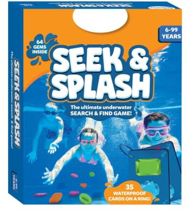 Generisch Pool Spielzeug für Kinder, Unterwasser Suchspiel mit 64 Edelsteinen & 35 Karten, Tauchringe für Kinder, Tauchspielzeug Poolspielzeug Set mit Netzbeutel, Sommer Wasserspiele (1pc)