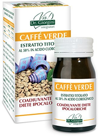 Dr Giorgini Integratore Alimentare, Monocomponenti Erbe Caffè Verde Estratto Titolato al 50% in Acido Clorogenico Pastiglie - 30 g