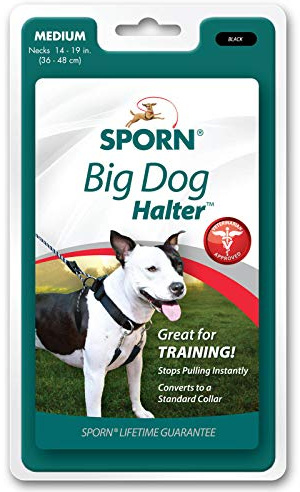 SPORN Dog Training Halter, Black, Medium