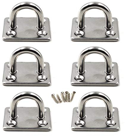 M6 Augplatte 304 Edelstahl Haken Wandmontage Haken Packung mit 6 (Schrauben enthalten)