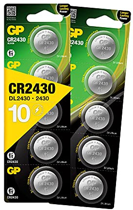 Piles CR2430 - Lot de 10 Piles | GP | Batteries 2431 Lithium 3V - Longue durée