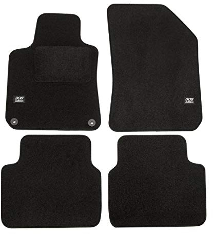 J&J AUTOMOTIVE | Velours Fußmatten mit Logo Autotepiche Passend Für 308 Sw 2014-2021, rutschfeste Untregrund, Verstärkt Im Pedalbereich