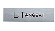 Klingelschild/Briefkastenschild Alu 60 x 15 mm : SOFORTGRAVUR + VORSCHAU : selbstklebend, eloxiertes Aluminium gebürstet in Edelstahl-look mit Gravur