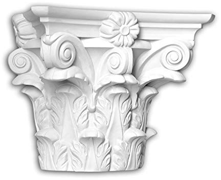 Profhome Chapiteau de demi-colonne 445301 26,5 cm x 13,2 cm x 20,8 cm Mousse de polyuréthane rigide prétraité
