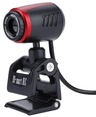 VBESTLIFE Webcam USB HD 16 MP con Microfono Integrato, Rotazione 360° e Regolazione Verticale 60°, Supporto da Scrivania e Morsetto per Monitor – Ideale per Videoconferenze, S