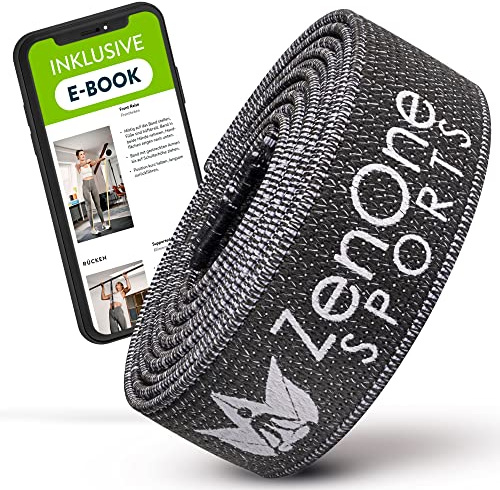 ZenOne Sports® Fitnessbänder Stoff I Resistance Bands in 6 Stärken von X-Light bis XX-Heavy I Stoff Widerstandsbänder mit Workout-Guide - Ideal für Krafttraining, Warm-up & Mehr I Gymnastikband