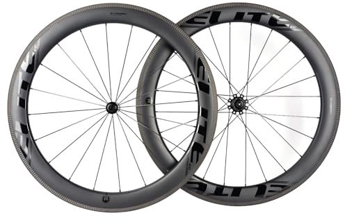 60 mm Carbon-Rad-Sets, Rennrad, 700 C, schlauchlos, fertig, Rennrad, 28 mm, schlauchlos, kompatibler Drahtreifen