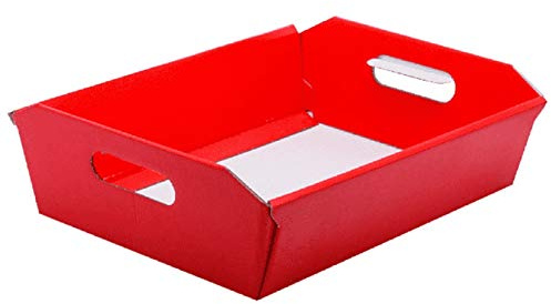 PuntoCasaStore 2 Pezzi Cesto Vassoio Carta Rosso 40x30xH12 cm