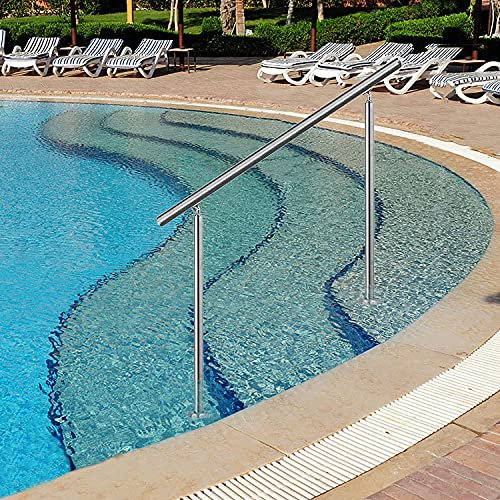 Terraza de la piscina Barandillas de acero inoxidable 304, 2 o 3 barandillas de piscina, barandillas de piscina interior y exterior de ángulo ajustable