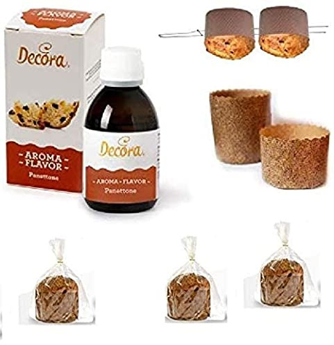 ARCOBALENOPARTY KIT N5 PER PANETTONE NATALE CANASTA(5 FORME IN CARTA DA 1 KG,SPILLONE IN ACCIAIO,AROMA PANETTONE,5 BUSTE IN POLIPROPILENE)