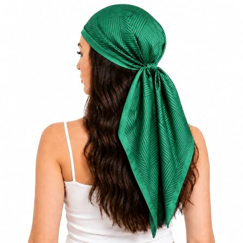 FAIRYGATE Damen Seidentuch Quadrates Bedrucktes Halstuch Satin Seidenschal Kopftuch 70x70cm