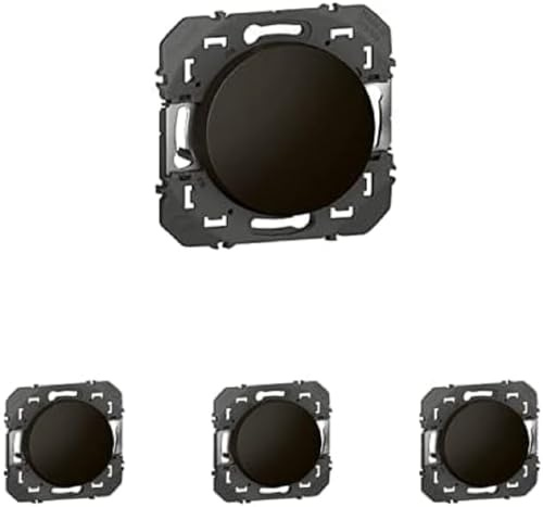 Legrand - Interrupteur ou va-et-vient dooxie 10AX 250V~ finition noir - emballage blister, Paquet de 4
