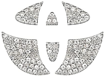 Jagowa Adesivo con logo del volante dell'auto, con strass, autoadesivo, decorazione per interni dell'auto