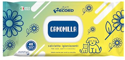 Record Wet Sanitizing Wipes for Dogs and Cats. Dog Wipes Cat Wipes. Pack of 40. Pet Wipes for Hair, Muzzle Paws and Eyes. Respect Skin and PH. Chamomile Aroma