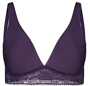 Skiny Damen Micro Lace T Shirt Bra, Lavender, 80B EU