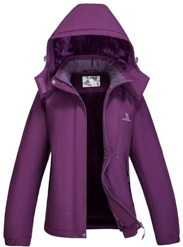 CAMEL CROWN Womens Winter Coat Waterproof Ski Jacket with Fleece Lining Windproof for Snow Rain Outdoor Hiking Mountain
