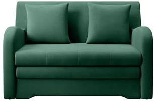 mb-moebel Schlafsessel Sofa mit Schlaffunktion und Bettkasten Couch für Wohnzimmer Schlafsofa Sofagarnitur Polstersofa - 130x85x103 cm - AMIRO (Dunkelgrun - Nube 35)