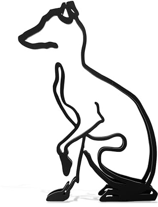 Minimalistisk svart metall whippet hund staty konst statyett gåva skrivbord prydnad hem kontor dekor version
