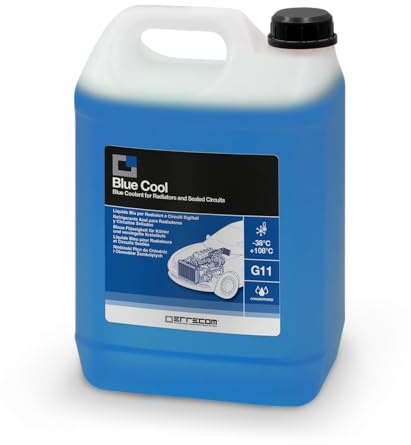 ERRECOM Blue Cool, Konzentrierte Blaue Kühlerflüssigkeit -30°C/+107°C, Frostschutzmittel G11 mit NAP Free-Inhibitorpaket, 5 Liter