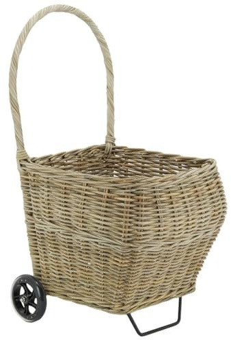 AUBRY GASPARD - Chariot À Bûches en Polet Gris - Anse Inarrachable - Fond Plein Anti-Poussière - Dimensions 48X48X48 cm - Capacité Généreuse - Design Moderne - Couleur Gris - Taille 92 cm