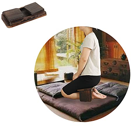 Massivholz-Meditationshocker, kniender Hocker für Zen-Meditationshaltung, faltbare Yoga-Bank, ergonomische Massivholz-Yoga-Bank, anwendbar für Meditationen, Yoga-Gebet, Kirchen-Buddha-Anbetu