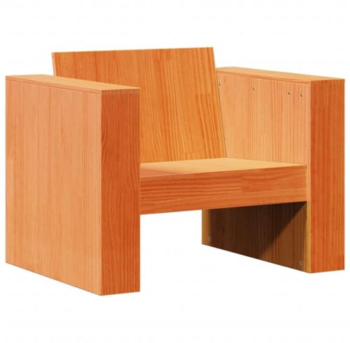 vidaXL Gartensessel, Gartensofa mit Armlehnen Rückenlehne, Sessel für Garten Terrasse, Gartenstuhl Gartenmöbel, Wachsbraun Massivholz Kiefer