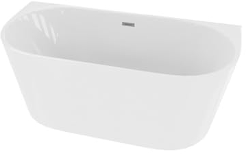 LAVITA Freistehende Wandbadewanne Caldera 1500 Acryl 150x75x58 cm Badewannen Rechteckige Form Moderne Acryl-Wanne Freistehend 2 Personen 250 L Antimikrobielle Beschichtung Weiß Glanz