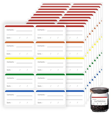 Etiquetas adhesivas para congelador, 6 x 3 cm, etiquetas despegables para vasos, pegatinas para latas de congelación, etiquetas universales para mermelada de cocina (100 unidades)