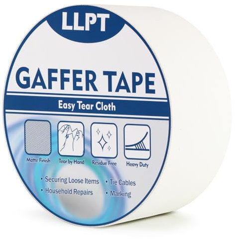 LLPT Panzertape | Weißes Hochleistungs-Gaffing-Klebeband | Matt nicht reflektierend leicht abreißbar rückstandsfrei | für Kabelfotografie (PGT515P1WT) | 50 mm x 15 m
