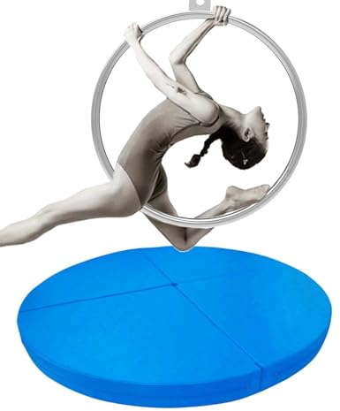 Pole Dance Matte Aerial Hoop Schutzmatte/Pole Dance Crash Matte, Robuste Dance Pole Matte für Kinder Und Erwachsene, Wasserdichte Anti-Rutsch-Trainingsmatte für Aerial Yoga Gym(Blue,140cmx3cm(55x1.2