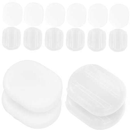 JEWEDECO 40stücke Ohrclips Zubehör Ohrclip Polster Ovaler Antalgischer Matten Skid Resistance Mat Für Täglichen Gebrauch Transparent Weiß