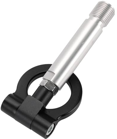 Hihaha Gancio di traino/Gancio di traino anteriore universale per paraurti auto/Anello gancio di traino rotante in metallo resistente per Toyota Yaris EP 23.0cm 1 pezzo Nero