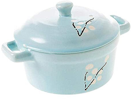 LLMTYO Cocotte en Argile Cocotte en céramique - Cocotte en céramique pour la Maison avec Couvercle, cocotte à ragoût pour œufs cuits à la Vapeur étanche
