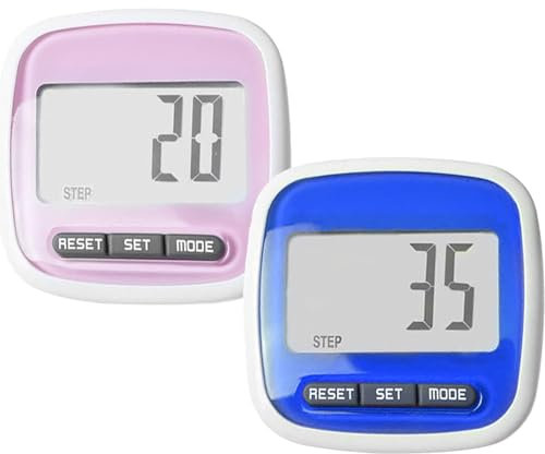 Podomètre de poche – 2 pièces Podomètre de marche à clipser | Compteur de pas précis | Podomètre de marche simple et précis pour homme, femme, enfant | Pas d'application et pas de connexion de