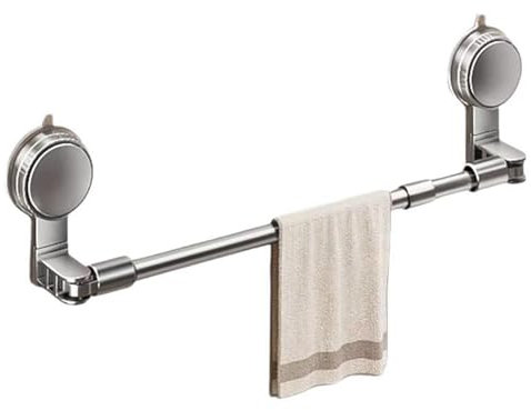 Handtuchhalter 50-100cm Teleskopisch Handtuchstange Ohne Bohren Ausziehbar Handtuchhalter für Badezimmer Saugnapf Handtuchstange Aluminium Wandmontage Handtuchstange
