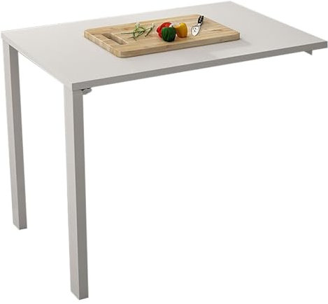 Schwebendes Regal mit robustem Wandklapptisch für kleine Räume, geeignet für Küche, Waschküche, Bar, Weiß, 90 x 40 cm