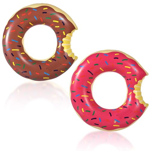 Donut uppblåsbar pool-simmarring, simring, simmare, barn, pool, uppblåsbar pool, sommarstrand (Ttq90 cm)