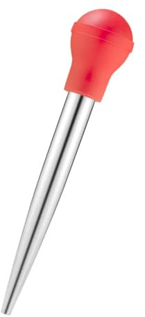 Mikinona 4pcs Stainless Steel Turkey Baster Set Oil Dropper Silicone Seasoning Pump and Drip Oil Tube for Barbecue and Kitchen Use